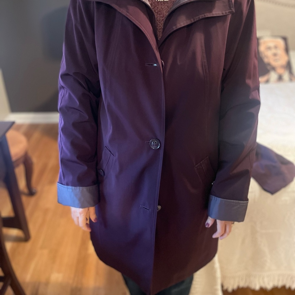 Gallery Deep Purple Trench Coat w removable lining and hood